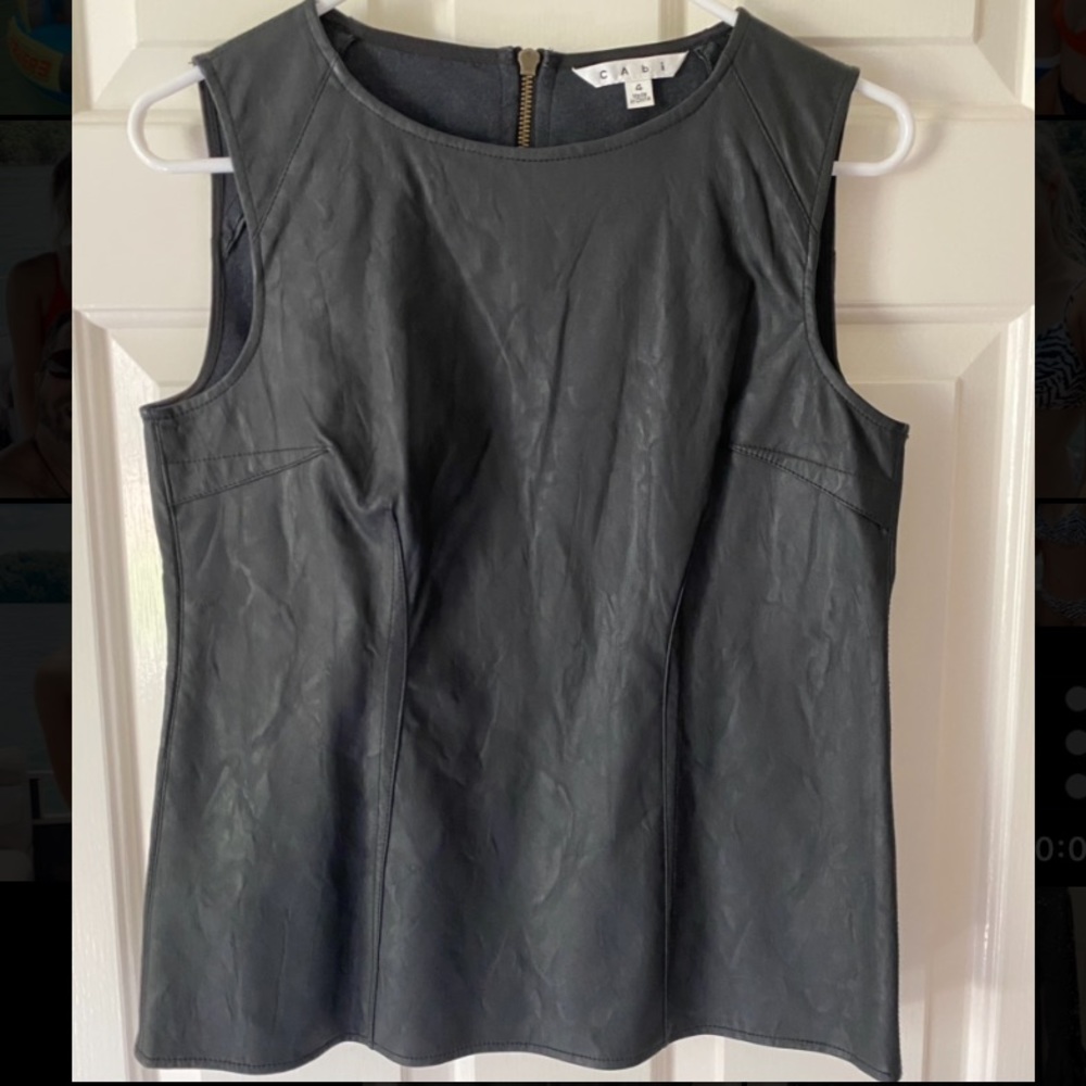 Faux leather top